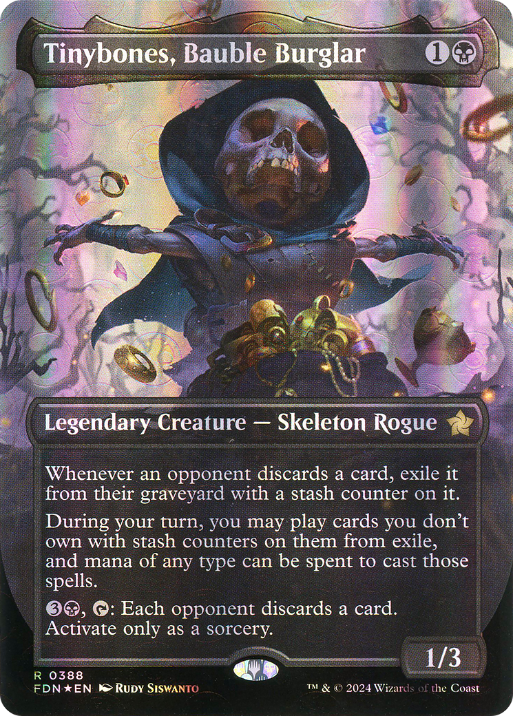 Tinybones, Bauble Burglar (FDN-388) - Foundations (Borderless) Foil - Poke-Collect