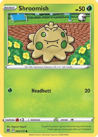 Shroomish 3/172 - SWSH09 Brilliant Stars Reverse Holofoil - Poke-Collect
