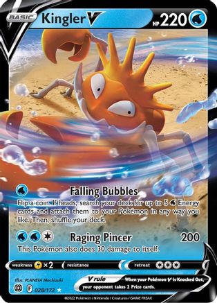 Kingler V 28/172 - SWSH09 Brilliant Stars Holofoil - Poke-Collect