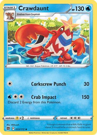 Crawdaunt 33/172 - SWSH09 Brilliant Stars - Poke-Collect