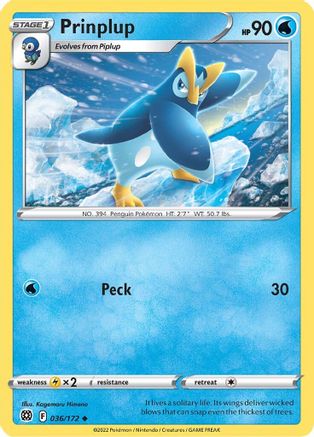 Prinplup 36/172 - SWSH09 Brilliant Stars - Poke-Collect