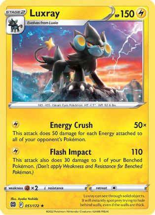 Luxray 51/172 - SWSH09 Brilliant Stars Reverse Holofoil - Poke-Collect