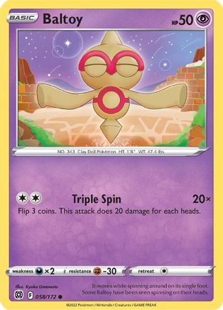 Baltoy 58/172 - SWSH09 Brilliant Stars - Poke-Collect