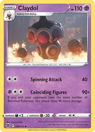 Claydol 59/172 - SWSH09 Brilliant Stars Reverse Holofoil - Poke-Collect