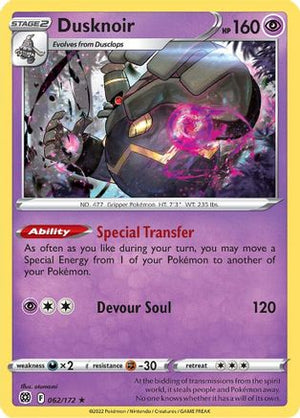 Dusknoir 62/172 - SWSH09 Brilliant Stars Holofoil - Poke-Collect