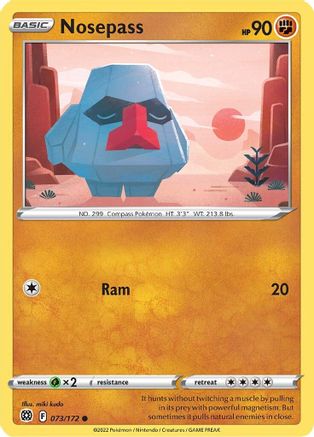Nosepass 73/172 - SWSH09 Brilliant Stars Reverse Holofoil - Poke-Collect