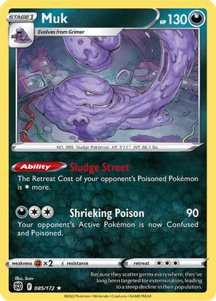 Muk 85/172 - SWSH09 Brilliant Stars Reverse Holofoil - Poke-Collect