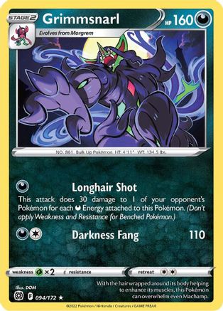 Grimmsnarl 94/172 - SWSH09 Brilliant Stars Reverse Holofoil - Poke-Collect