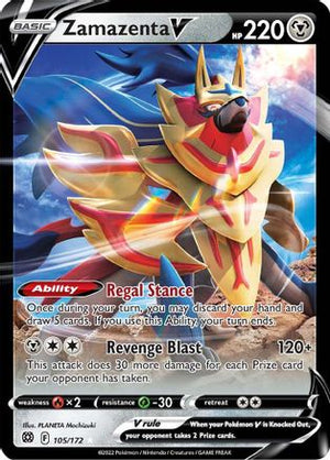 Zamazenta V 105/172 - Brilliant Stars Holofoil - Poke-Collect
