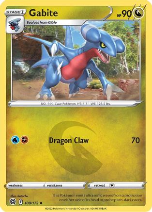 Gabite 108/172 - SWSH09 Brilliant Stars Reverse Holofoil - Poke-Collect