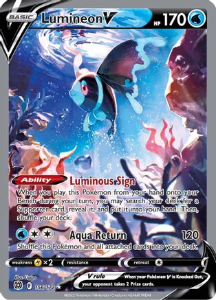 Lumineon V (Alternate Full Art) 156/172 - SWSH09 Brilliant Stars Holofoil - Poke-Collect