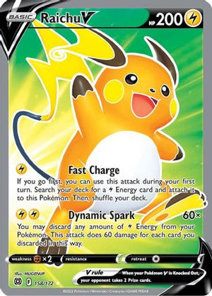 Raichu V (Full Art) 158/172 - SWSH09 Brilliant Stars Holofoil - Poke-Collect