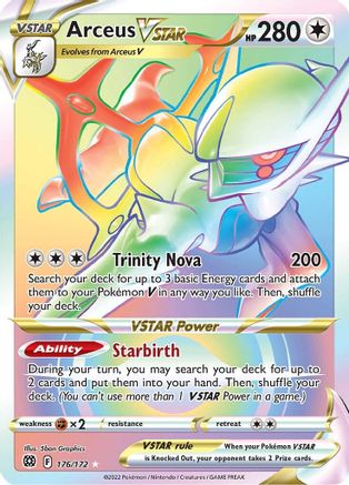 Arceus VSTAR (Secret) (176) 176/172 - SWSH09 Brilliant Stars Holofoil - Poke-Collect