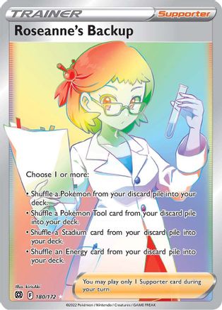 Roseanne's Backup (Secret) 180/172 - SWSH09 Brilliant Stars Holofoil - Poke-Collect