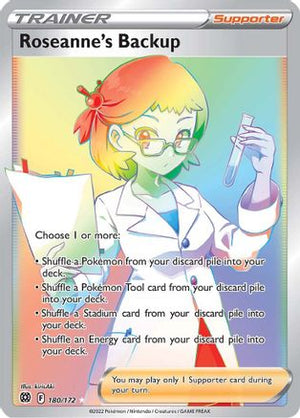 Roseanne's Backup (Secret) 180/172 - SWSH09 Brilliant Stars Holofoil - Poke-Collect