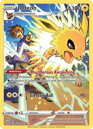 Jolteon TG04/30 - SWSH09 Brilliant Stars Trainer Gallery Holofoil - Poke-Collect