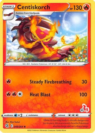 Centiskorch - 049/264 (#51 Cinderace Stamped) 49 - Battle Academy 2022 - Poke-Collect