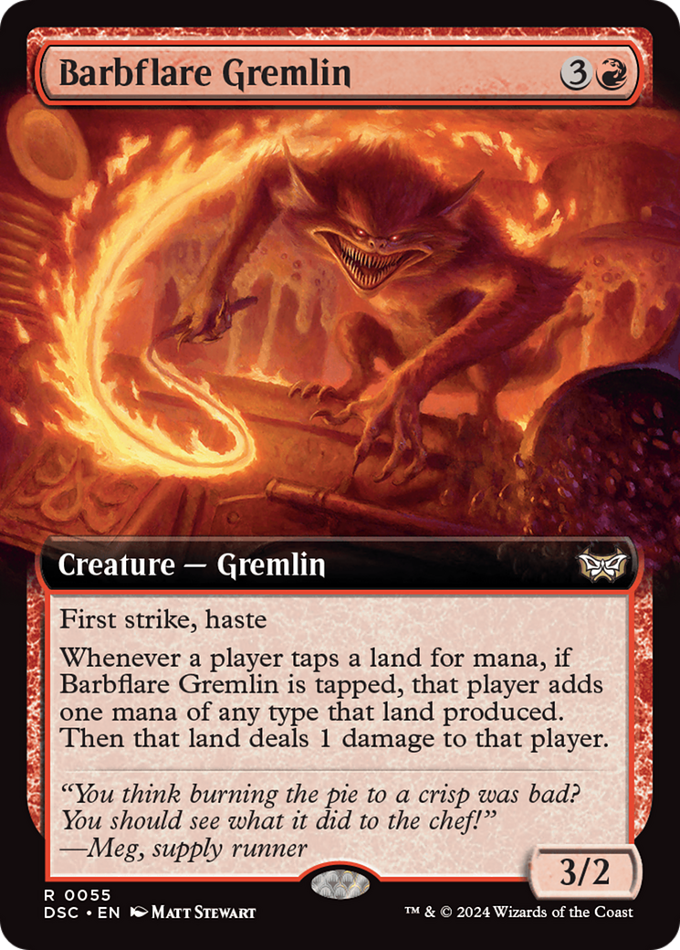 Barbflare Gremlin (DSC-055) - Duskmourn: House of Horror Commander: (Extended Art) - Poke-Collect