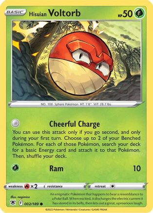 Hisuian Voltorb 2/189 - SWSH10 Astral Radiance Reverse Holofoil - Poke-Collect