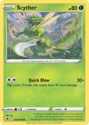 Scyther (005) 5/189 - SWSH10 Astral Radiance Reverse Holofoil - Poke-Collect