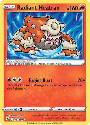 Radiant Heatran 27/189 - SWSH10 Astral Radiance Holofoil - Poke-Collect