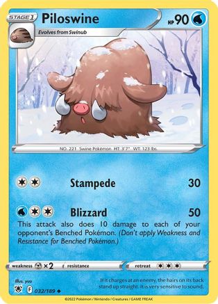 Piloswine 32/189 - SWSH10 Astral Radiance - Poke-Collect