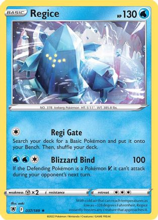 Regice 37/189 - SWSH10 Astral Radiance Reverse Holofoil - Poke-Collect