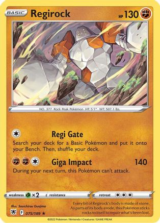 Regirock 75/189 - SWSH10 Astral Radiance Reverse Holofoil - Poke-Collect