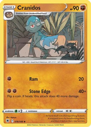 Cranidos 76/189 - SWSH10 Astral Radiance - Poke-Collect