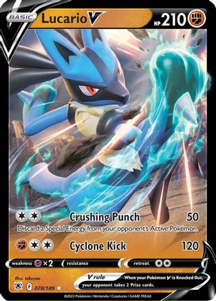 Lucario V 78/189 - SWSH10 Astral Radiance Holofoil - Poke-Collect