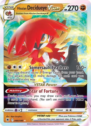 Hisuian Decidueye VSTAR 84/189 - SWSH10 Astral Radiance Holofoil - Poke-Collect