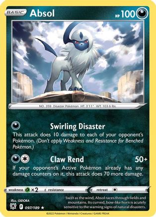 Absol 97/189 - SWSH10 Astral Radiance Reverse Holofoil - Poke-Collect