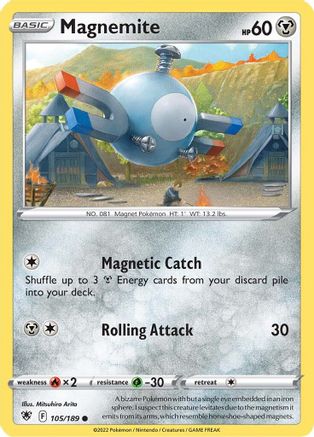 Magnemite 105/189 - SWSH10 Astral Radiance Reverse Holofoil - Poke-Collect