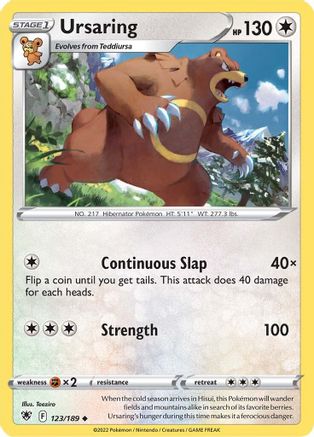 Ursaring 123/189 - Astral Radiance Reverse Holofoil - Poke-Collect