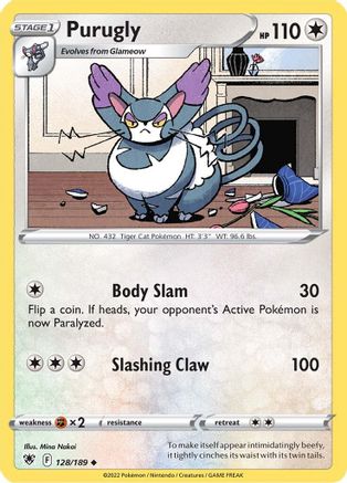 Purugly 128/189 - SWSH10 Astral Radiance Reverse Holofoil - Poke-Collect