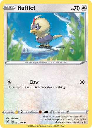 Rufflet 131/189 - SWSH10 Astral Radiance Reverse Holofoil - Poke-Collect