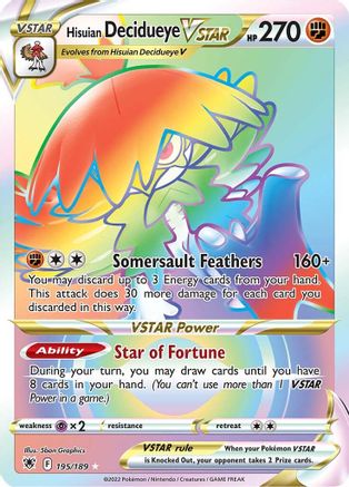 Hisuian Decidueye VSTAR (Secret) 195/189 - SWSH10 Astral Radiance Holofoil - Poke-Collect