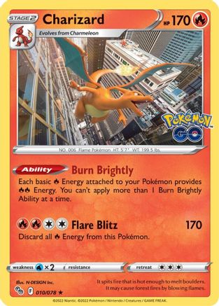Charizard 10/78 - Pokemon GO Reverse Holofoil - Poke-Collect