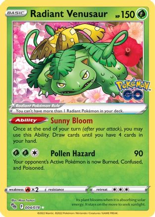 Radiant Venusaur 4/78 - Pokemon GO Holofoil - Poke-Collect