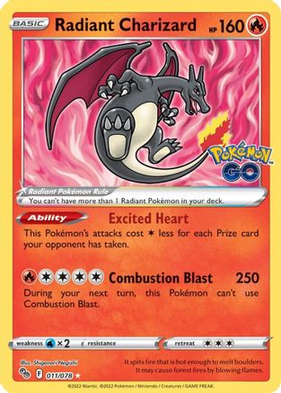 Radiant Charizard 11/78 - Pokemon GO Holofoil - Poke-Collect