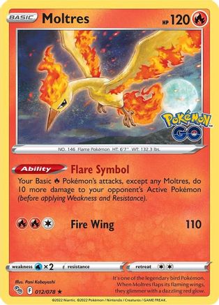 Moltres 12/78 - Pokemon GO Reverse Holofoil - Poke-Collect