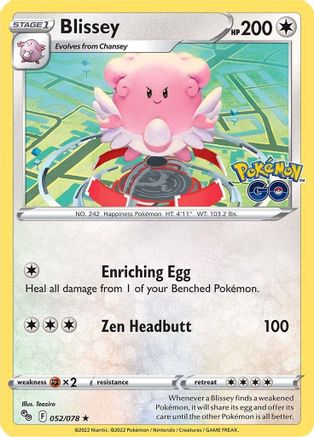Blissey 52/78 - Pokemon GO Reverse Holofoil - Poke-Collect