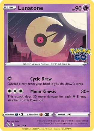 Lunatone 34/78 - Pokemon GO - Poke-Collect