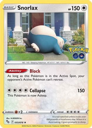 Snorlax 55/78 - Pokmon GO Holofoil - Poke-Collect
