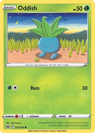 Oddish 1/196 - SWSH11 Lost Origin Reverse Holofoil - Poke-Collect