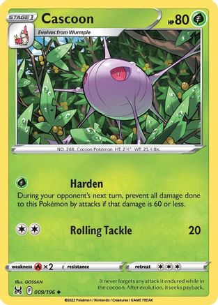 Cascoon 9/196 - SWSH11 Lost Origin Reverse Holofoil - Poke-Collect