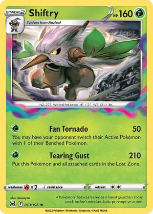 Shiftry 13/196 - SWSH11 Lost Origin Holofoil - Poke-Collect