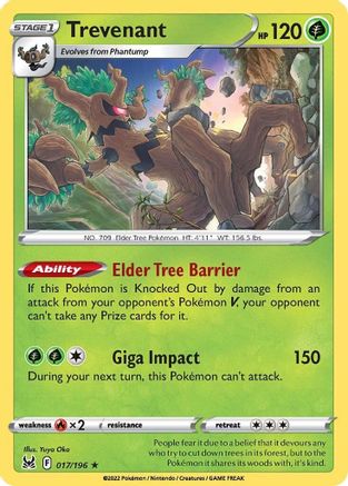 Trevenant 17/196 - Lost Origin Holofoil - Poke-Collect
