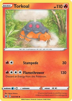Torkoal 23/196 - Lost Origin Reverse Holofoil - Poke-Collect