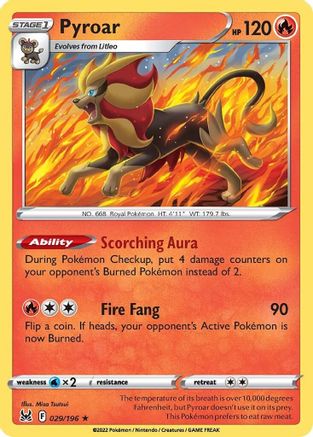 Pyroar 29/196 - SWSH11 Lost Origin Holofoil - Poke-Collect